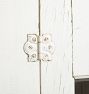 Tall Vintage Rustic Cabinet with 4 Doors and Perfectly Aged White Paint