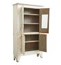 Tall Vintage Rustic Cabinet with 4 Doors and Perfectly Aged White Paint