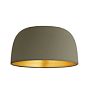 Dekum Metal Shade 11in x 5.5in Dome Matte Grove Ext and Brass Int