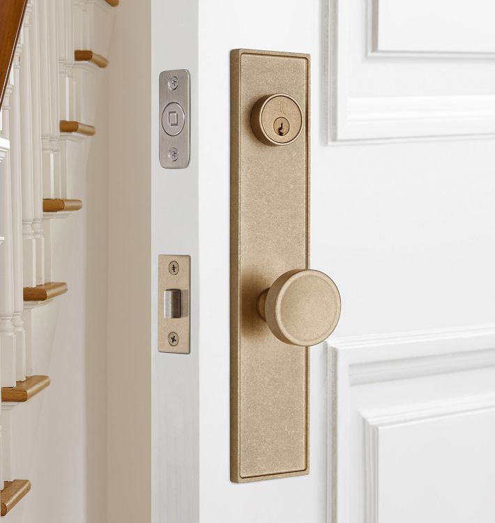 Maverick Bronze Exterior Door Hardware Tube Latch Set | Rejuvenation