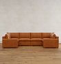 Roswell Leather 6-Piece Modular U-Shape Sectional Sofa