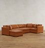 Wrenton Leather 6-Piece Modular Sectional Sofa with Ottoman