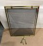 Open Box: Brass Framed Panel Fireplace Screen (39"W x 31"H) - Brushed Brass