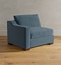 Sublimity Left Arm Chair Studio Stnd Banks Velvet Steel Blue Mhgn