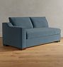 Sublimity Left Arm Sofa Studio Bench Cushion Stnd Banks Velvet Steel Blue Mhgn