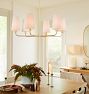 Ansel 6-Light Chandelier, 34" Width Fabric Shades