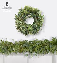 Live Wooly Bush & Seeded Eucalyptus Garland and Wreath