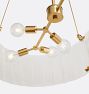 Willamette 48" Linear Chandelier, Aged White Glass