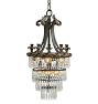 Vintage Classical Revival 4 Tier Crystal Chandleier with Cast Brass