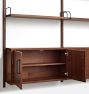 Hart Modular Walnut Double Shelving Unit with Double Cabinets