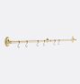 Greta 36" Rail System, 6 S Hooks - Aged Brass
