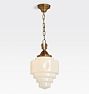 Hollywood 6" Fitter Winged Chain Pendant, Heritage Brass - 36" - Hollywood 6in fitter Wedding OP