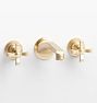 Rigdon Cross Handle Wall Mount Bathroom Faucet - Aged Brass