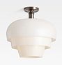 Ophelia Semi-Flush Mount, 16" - Burnished Antique - Cased White