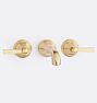 Canfield Wall Mount Faucet, Aged Brass