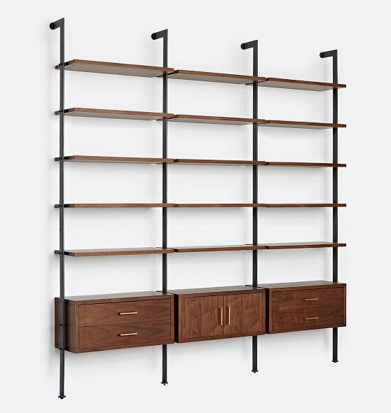 Holgate 96" Rail Triple Modular Shelf Set With Case