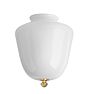 Glass Shade 6.5in x 7in Radner Acorn Cased White Aged Brass Finial 3.25in Fitter