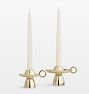 Footed Brass Taper Candle Holder