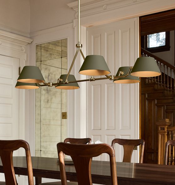 Percey 6-Light Linear Chandelier, 62" Width by Rejuvenation
