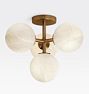 Allenglade SEMI FLUSH 4 Light 6in Shade, Heritage Brass