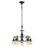 Vintage Romance Revival Brass Hoop Chandelier with Crystals