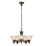 Vintage Art Deco Two Tone Chandelier with Crystal Cup Shades