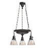 Vintage Colonial Revival Pan Chandelier with Fluted Shades