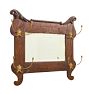 Vintage Victorian Oak Hall Mirror with Hooks