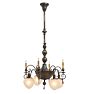 Vintage Classical Revival Chandelier with Ornate Metalwork and Globe Shades
