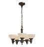 Vintage Coloonial Revival Chandelier with Fluted Shades