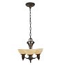 Vintage Art Deco Two Tone Chandelier with Cup Shades
