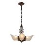 Vintage Art Deco Chandelier with Streamlined Metalwork