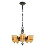 Vintage Art Deco Chandelier with Painted Shades