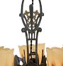 Vintage Art Deco Chandelier with Painted Shades