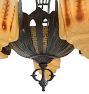Vintage Art Deco Chandelier with Painted Shades