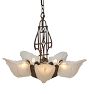 Vintage Art Deco Chandelier with Streamlined Metalwork