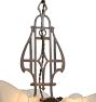 Vintage Art Deco Chandelier with Streamlined Metalwork