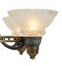 Vintage Art Deco Two Tone Chandelier with Crystal Cup Shades