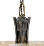 Vintage Art Deco Two Tone Chandelier with Crystal Cup Shades