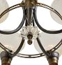 Vintage Art Deco Two Tone Chandelier with Crystal Cup Shades