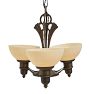 Vintage Art Deco Two Tone Chandelier with Cup Shades