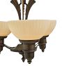 Vintage Art Deco Two Tone Chandelier with Cup Shades