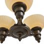 Vintage Art Deco Two Tone Chandelier with Cup Shades