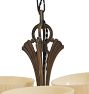 Vintage Art Deco Two Tone Chandelier with Cup Shades