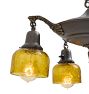 Vintage Classical Revival Alladin Pan Chandelier with Yellow Shades