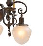 Vintage Classical Revival Chandelier with Ornate Metalwork and Globe Shades