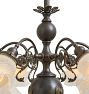 Vintage Classical Revival Chandleier with Scallopped Shades