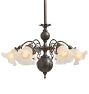 Vintage Classical Revival Chandleier with Scallopped Shades