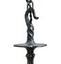 Vintage Colonial Revival Hammered Iron Chandelier with Leaf Motif
