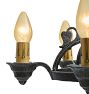 Vintage Colonial Revival Hammered Iron Chandelier with Leaf Motif
